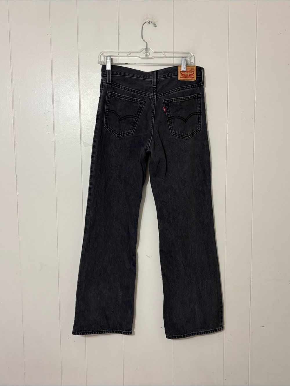 Levi’s 94 Baggy Bootcut Gray Jeans Size 26 Relaxed Wide Leg Y2K Denim - Picture 6 of 10